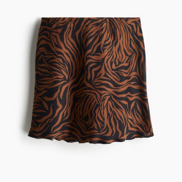 H&M Dresses & Skirts - Satin Slip Skirt, Brown/patterned